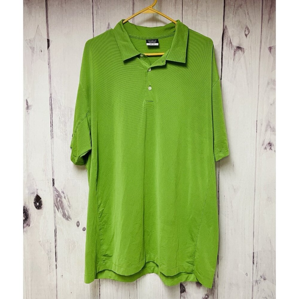 Nike Golf Dri Fit Mens Size XXL 1/4 Button Polo Green Shirt